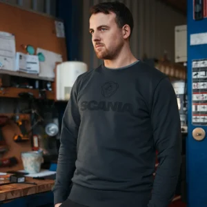 Scania Tröjor & Hoodies | Antracitgrå tröja med rund hals – herr