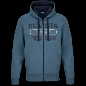 Scania Tröjor & Hoodies | Blå huvtröja 1891 med dragkedja – Herr