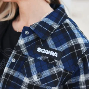 Scania Jackor & Västar | Blårutig flanelljacka – Dam