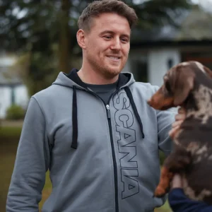 Scania Tröjor & Hoodies | Grå bashuvtröja med dragkedja – herr
