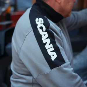 Scania Tröjor & Hoodies | Grå SUPER-tröja med dragkedja – herr