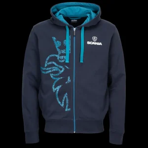 Scania Tröjor & Hoodies | Huvtröja Gripen med dragkedja Marinblå – Herr