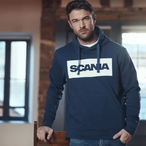 Scania Tröjor & Hoodies | Huvtröja i djupblå färg – Herr