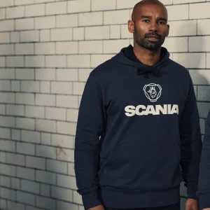 Scania Tröjor & Hoodies | Huvtröja logotyp Matrinblå – Herr