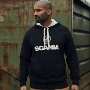 Scania Tröjor & Hoodies | Huvtröja logotyp Svart – Herr