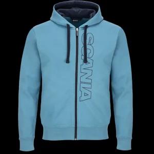 Scania Tröjor & Hoodies | Ljusblå bashuvtröja med dragkedja – herr