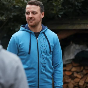 Scania Tröjor & Hoodies | Ljusblå bashuvtröja med dragkedja – herr