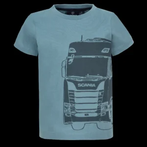 Scania Kläder | Ljusblå t-shirt med lastbilstryck – barn