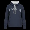 Scania Tröjor & Hoodies | Marinblå avslappnad huvtröja med rand – dam