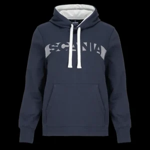 Scania Tröjor & Hoodies | Marinblå avslappnad huvtröja med rand – dam