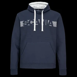 Scania Tröjor & Hoodies | Marinblå avslappnad huvtröja med rand – herr