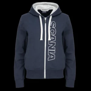 Scania Tröjor & Hoodies | Marinblå bashuvtröja med dragkedja – dam