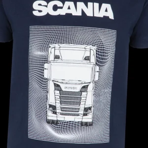 Scania Kläder | Marinblå t-shirt med lastbilstryck – barn