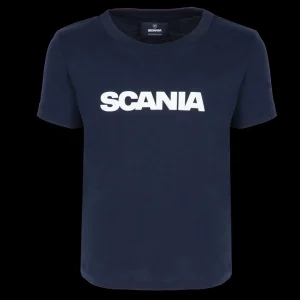 Scania Kläder | marinblå t-shirt med ordmärke – barn