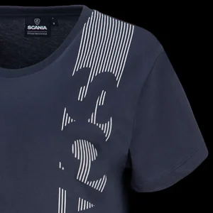 Scania T-shirts | Marinblå t-shirt med vertikal rand – dam