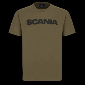 Scania T-shirts | Olivgrön t-shirt ”bas” med Wordmark – herr