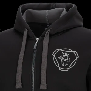 Scania Tröjor & Hoodies | Robust svart huvjacka med dragkedja – Herr