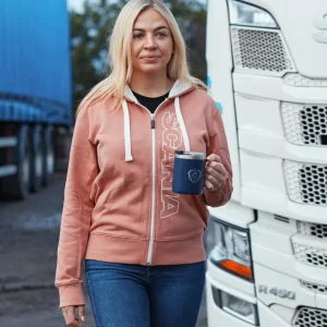 Scania Tröjor & Hoodies | Rosa bashuvtröja med dragkedja – dam