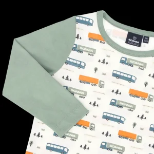 Scania Kläder | Tvådelad pyjamas med lastbilar och bussar – barn