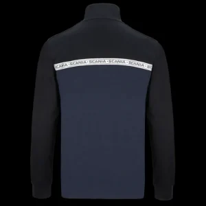 Scania Tröjor & Hoodies | Tvåfärgad blå tröja med 3/4 delsdragkedja – Herr