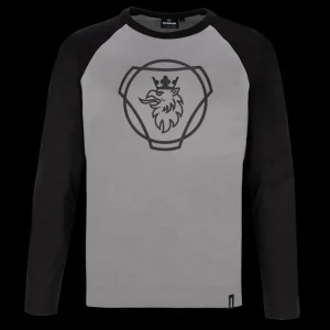 Scania T-shirts | Tvåfärgad grå långärmad T-shirt – Herr