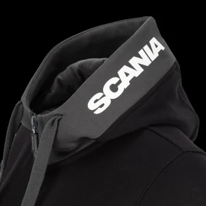 Scania Tröjor & Hoodies | Tvåfärgad svart huvtröja med dragkedja – Dam