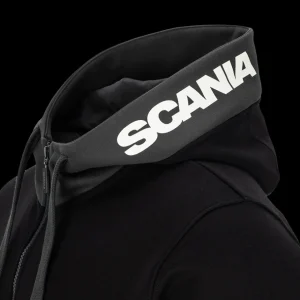 Scania Tröjor & Hoodies | Tvåfärgad svart huvtröja med dragkedja – Herr