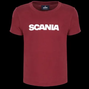 Scania Kläder | Vinröd t-shirt med ordmärke – barn