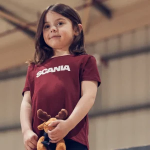 Scania Kläder | Vinröd t-shirt med ordmärke – barn