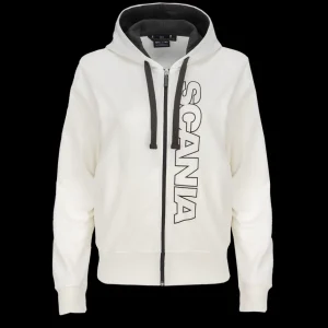 Scania Tröjor & Hoodies | Vit bashuvtröja med dragkedja – dam